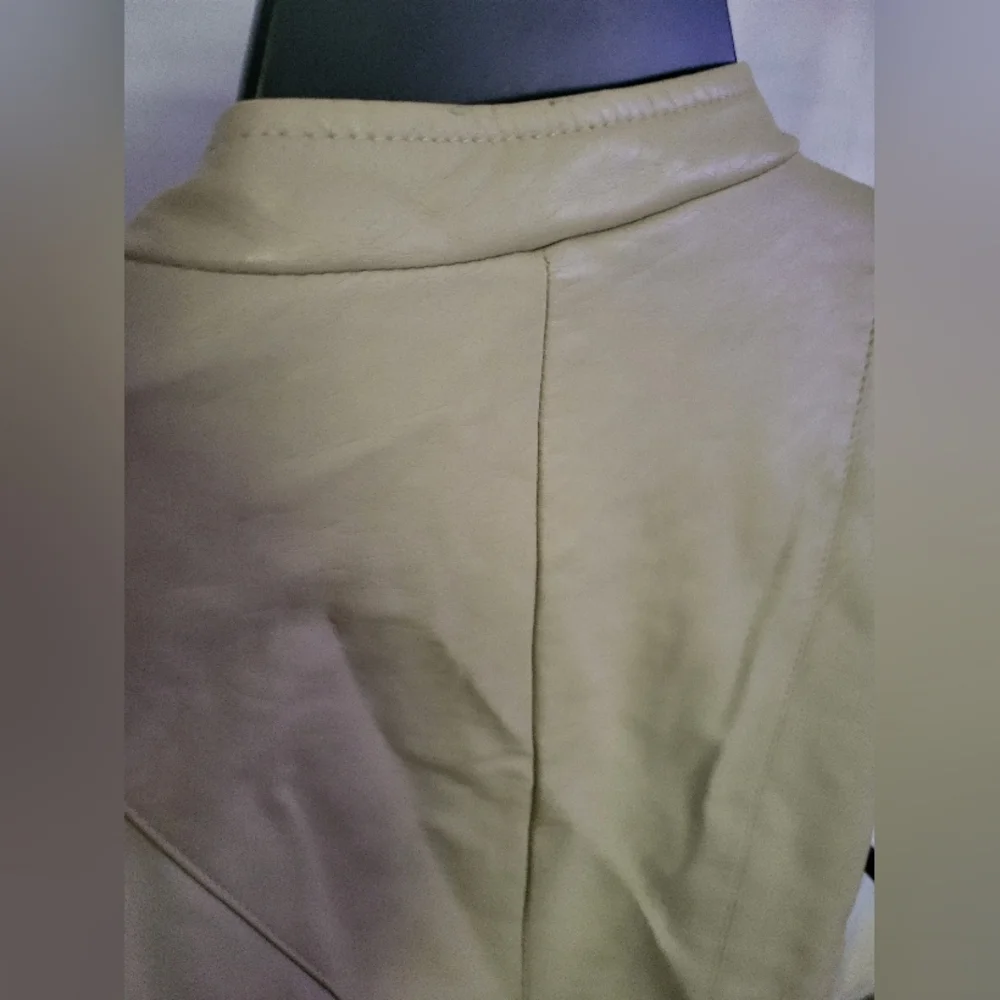 THERAPY Beige Jacket Winter Faux Leather Lined Comfy 2x Plus - Picture 8 of 14